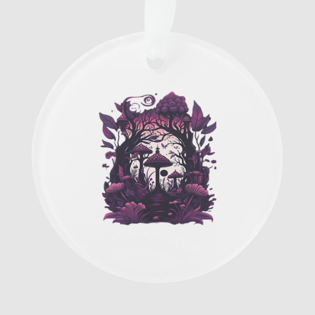 Adorno Mushroom Woods Whimsigoth Witchy Screenprint Diseñ (Anverso)