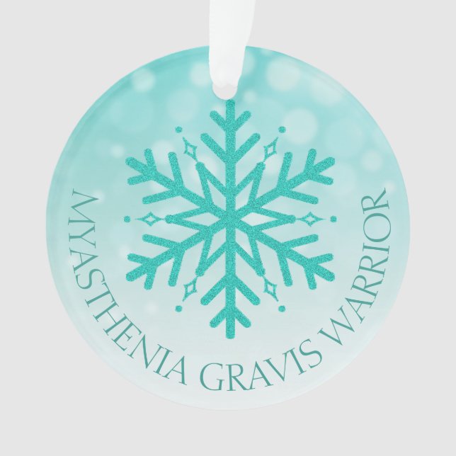 Adorno Myasthenia Gravis Warrior Snowflake Navidades (Anverso)