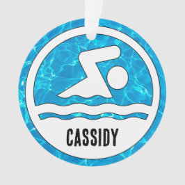 Adorno Nadar nadando Nombre personalizado Navidades de te