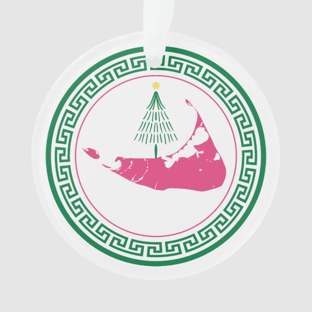 Adorno Nantucket Christmas Stroll Ornament w Tree (Anverso)