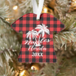 Adorno Nápoles Florida Palm Trees Beach Personalizada<br><div class="desc">Nápoles Florida Palm Trees Beach Vacation Personaliza Ornamento de Árbol de Navidad. Cambie el texto a un año,  una fecha o un nombre. Todo lo que quieras se puede poner ahí.</div>