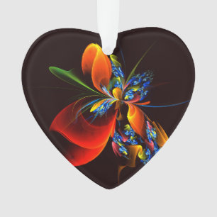 Adorno Naranja azul Floral Moderno Resumen Patrón de arte