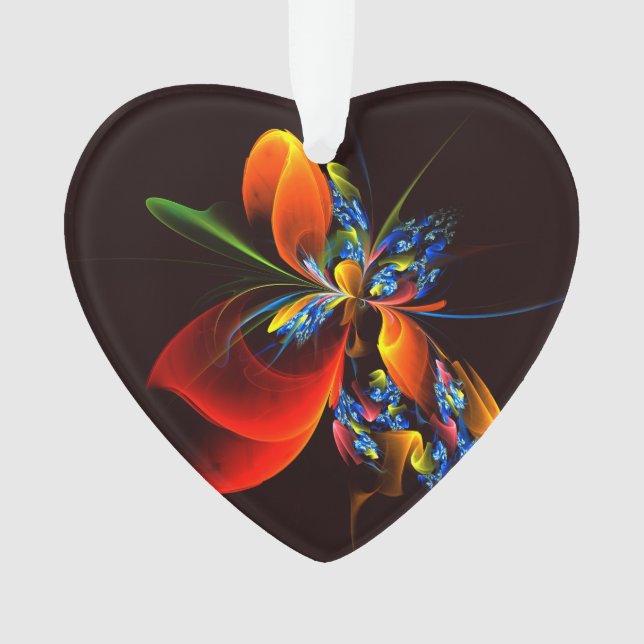 Adorno Naranja azul Floral Moderno Resumen Patrón de arte (Anverso)