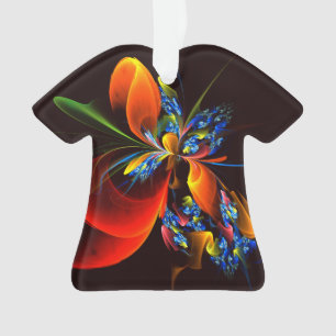 Adorno Naranja azul Floral Moderno Resumen Patrón de arte