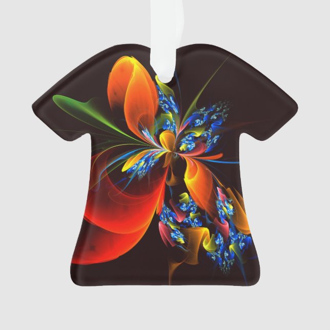 Adorno Naranja azul Floral Moderno Resumen Patrón de arte (Anverso)