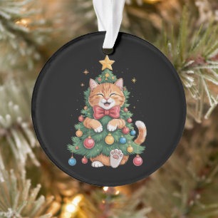 Adorno Naranja Gato Jengibre Navidad Árbol Mono Navidad 