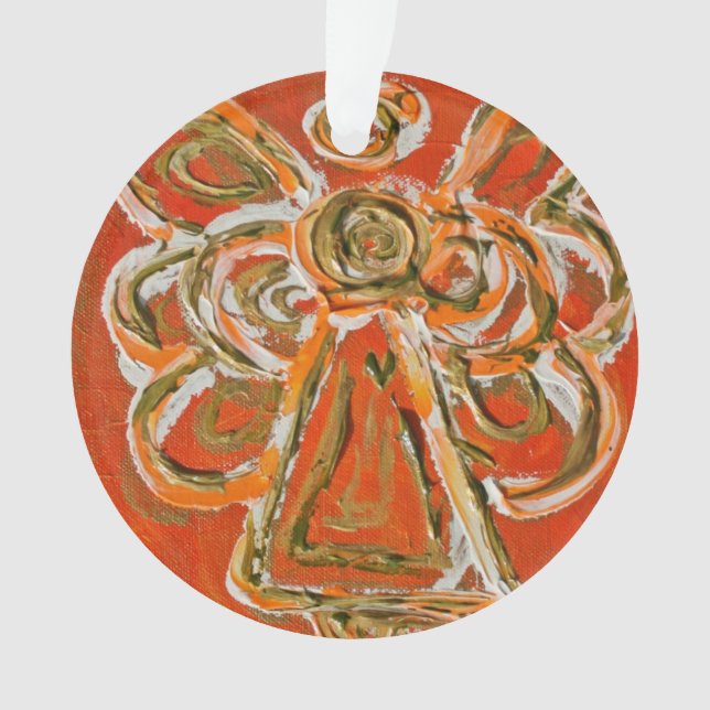 Adorno Naranja Guardian Angel Gift Holiday Ornament (Anverso)