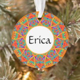 Adorno Naranja Mandala Personalizable Boho Navidades