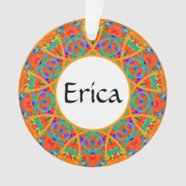 Adorno Naranja Mandala Personalizable Boho Navidades