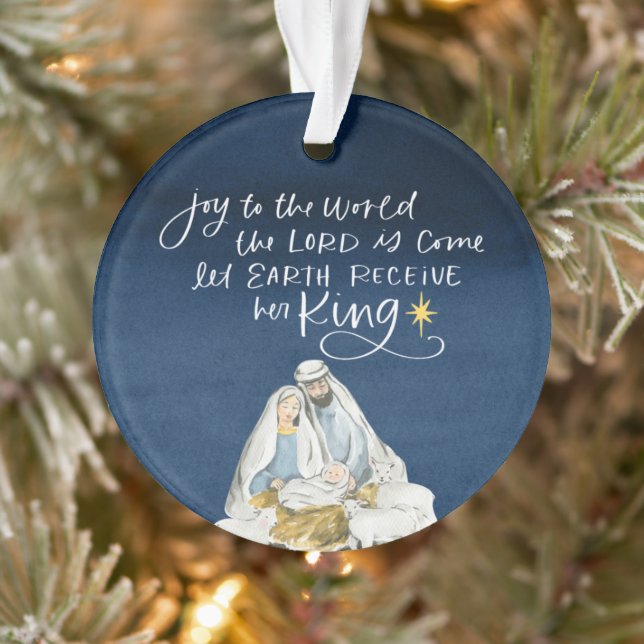 Adorno Natividad alegría acuarela Navidades religiosos (Árbol)