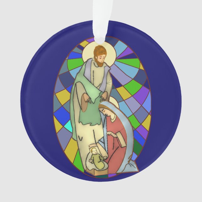 Adorno Natividad de vidrio manchado (Anverso)