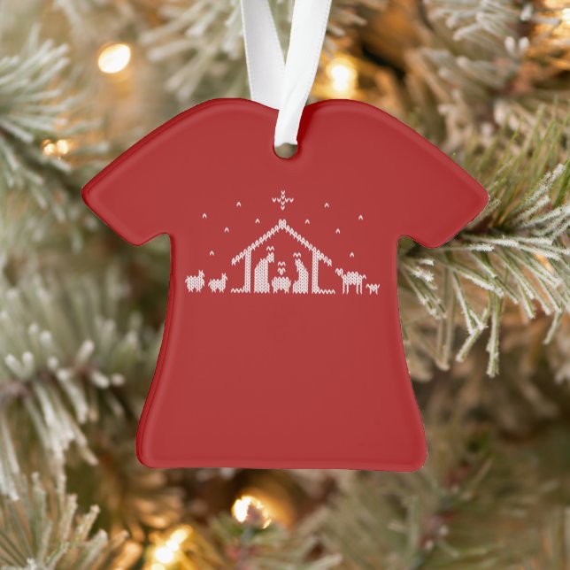 Adorno Natividad estable Navidades feos suéter cristiano (Árbol)