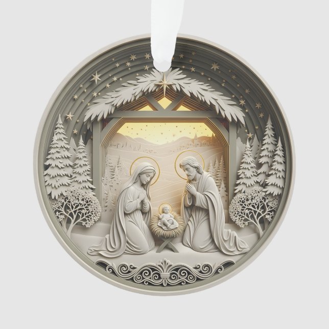 Adorno Nativity Christmas Ornament – Holy Family 1 (Anverso)