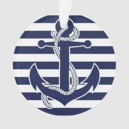 Adorno Nautical Christmas Ornament Blue Acrylor Anchor