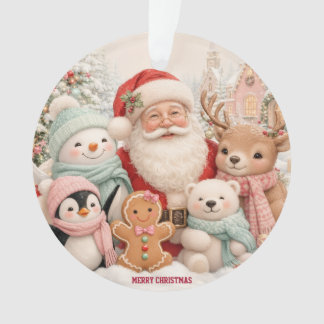 Adorno Navidad adorable con Santa, Pingüino, Oso, Reno
