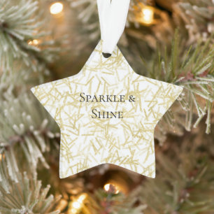 Adorno Navidad Brillante Glamour Oro Blanco