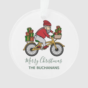 Adorno Navidad Ciclista Santa Personalizado