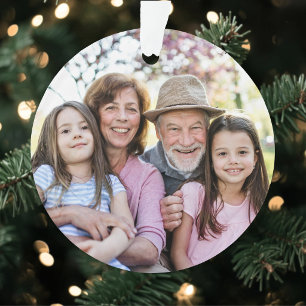 Adorno Navidad con Foto Personalizada de Abuelos