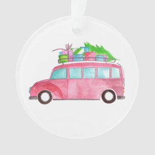 Adorno Navidad de acuarela pintado a mano