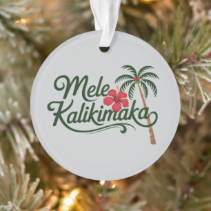 Adorno Navidad Familia Mele Kalikimaka Playa de Hawaii