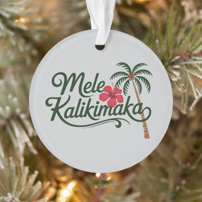 Adorno Navidad Familia Mele Kalikimaka Playa de Hawaii  (Árbol)