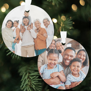 Adorno Navidad Familiar Personalizada de Doble Cara con 2