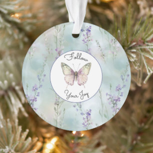 Adorno Navidad Flores Lilas Bonitas Románticas