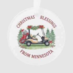 Adorno Navidad jugando golf en Minnesota vacaciones