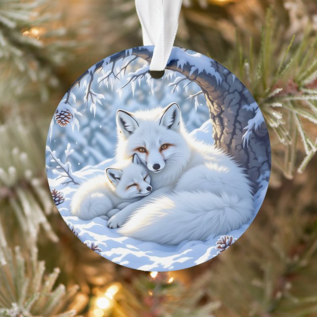 Adorno Navidad Personalizada con Tema de Zorros (Árbol)