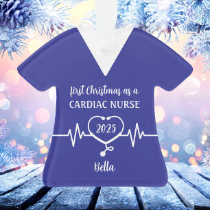 Adorno Navidad personalizada para enfermera cardíaca