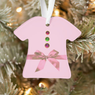 Adorno NAVIDAD PRIMERA DE BABY, Niña Cinta Rosa