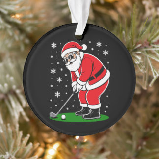 Adorno Navidad Santa Golf Golfing Copos de Nieve Golfista