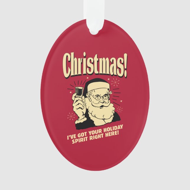 Adorno Navidad: Tengo tu espíritu de vacaciones aquí (Anverso)