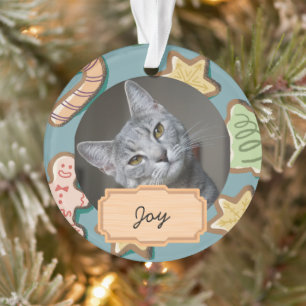 Adorno Navidad vintage personalizada gato Foto 