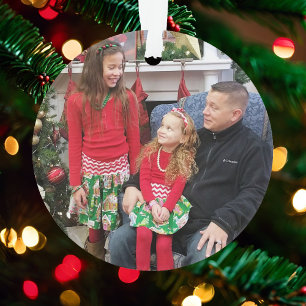 Adorno Navidades 2 niños de fotos y transparente regalo f