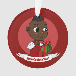 Adorno Navidades afroamericanos de cariño personalizado