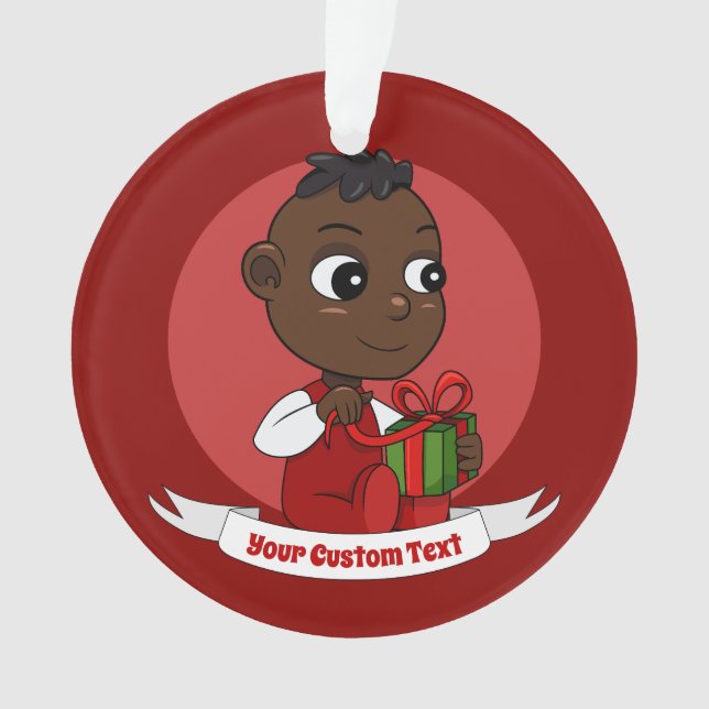 Adorno Navidades afroamericanos de cariño personalizado (Anverso)