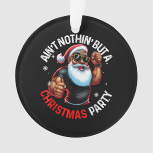 Adorno Navidades afroamericanos de Santa Claus Pajama