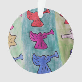 Adorno Navidades Ángeles con trompetas acrílicos