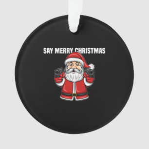 Adorno Navidades anti-griegos dicen Feliz Navidad con arm