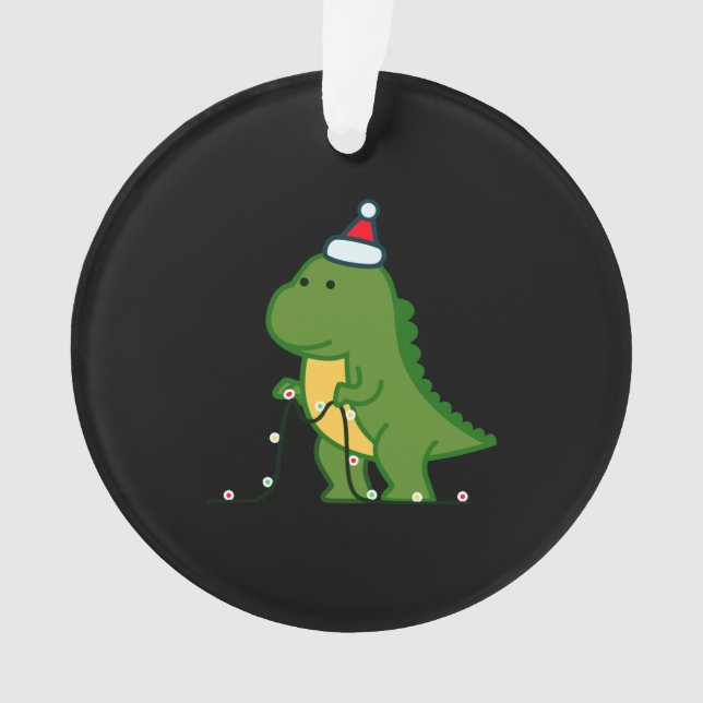 Adorno Navidades Árbol de Dinosaurios Rex Poniendo la Luz (Anverso)