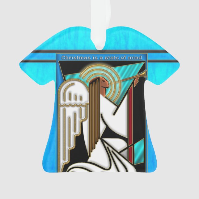 Adorno Navidades Art Deco Angel Personalizado (Anverso)