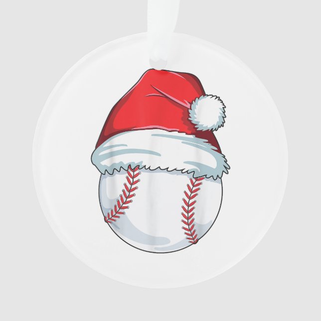 Adorno Navidades Béisbol Santa Hat Ball Niños Hombres (Anverso)