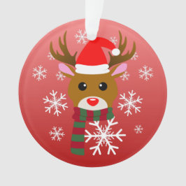 Adorno Navidades blancos Rudolph, reno de la nariz roja