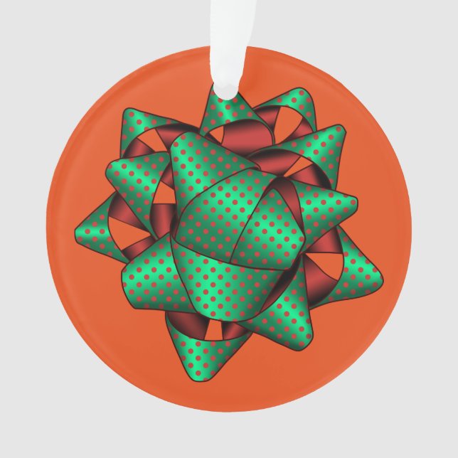 Adorno Navidades Bow Ornament, Personalizar (Anverso)