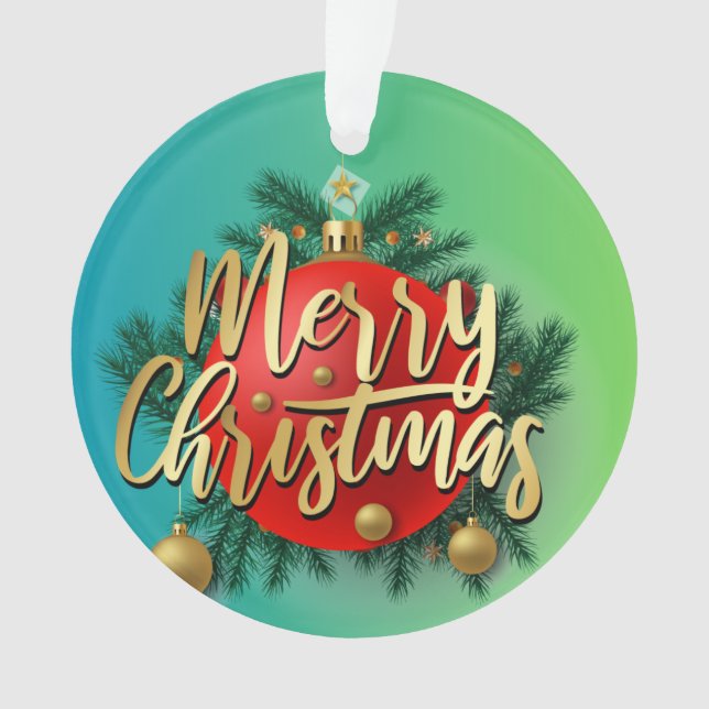 Adorno Navidades brillantes de oro fiesta de vacaciones M (Anverso)