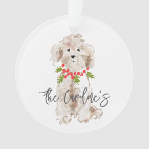 Adorno Navidades Cachorro Cerdo NOMBRE Familia Año Holly