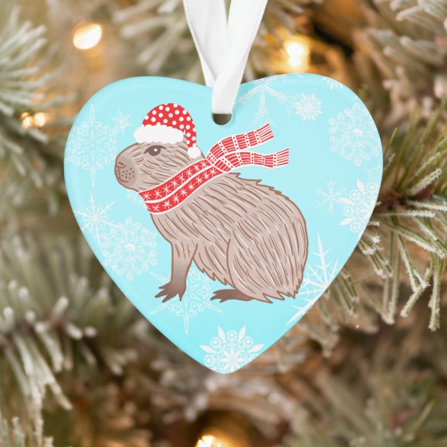 Adorno Navidades Capybara Lover Funny Heart Shaped (Árbol)