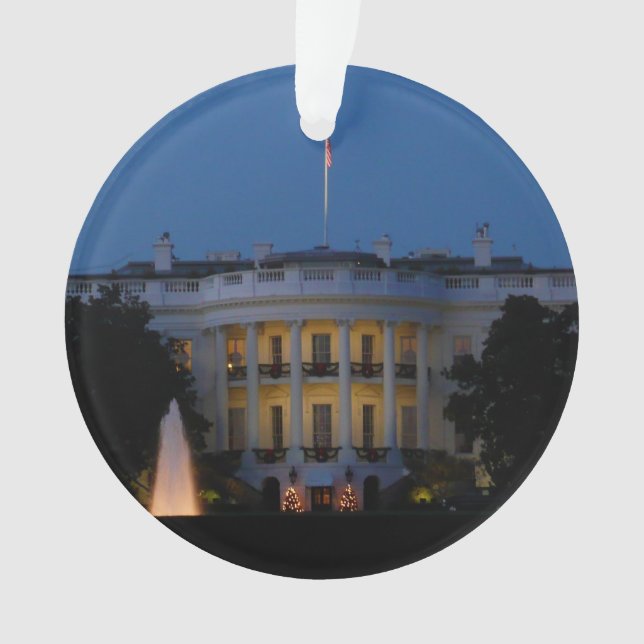 Adorno Navidades Casa Blanca de noche en Washington DC (Anverso)