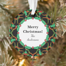 Navidades celtas Holly Wreath Pattern Personalizad